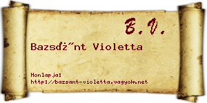 Bazsánt Violetta névjegykártya